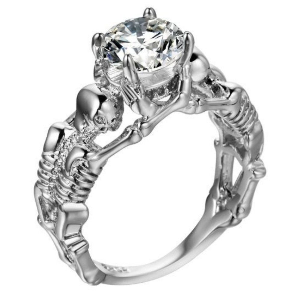 Ring - Silver & White CZ Skeletons In My Closet